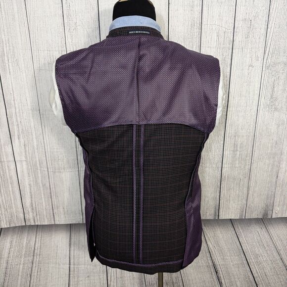 Original Penguin 40S Multicolor Check Polyester Blend Dual-Vent Sports Coat - Picture 7 of 8